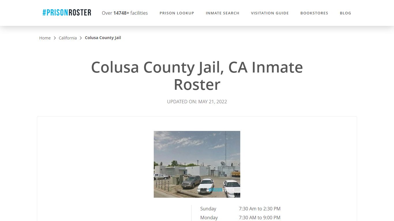 Colusa County Jail, CA Inmate Roster