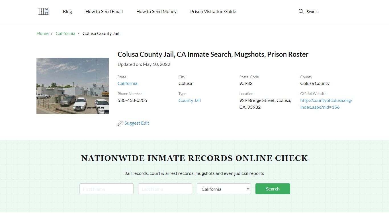 Colusa County Jail, CA Inmate Search, Mugshots, Prison ...
